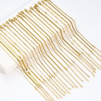 Bracelet chaîne et maillons en acier inoxydable pour femme, plaqué or 18 carats, polyvalent, simple, pour tous les jours, bijou basique inaltérable, cadeau
