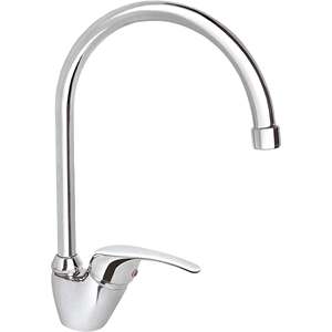 Mezclador de fregadero brasileño de una sola palanca con pico de puente en cromo para limpieza multiusos - Product Image 1