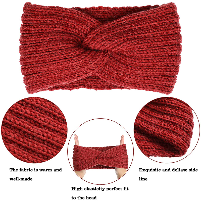 cable knitted headband for women high quality cheap custom warm knitted cross headband knit headband winter