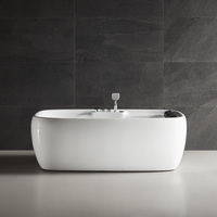 Baignoire de massage Whirlpool de luxe moderne en acrylique, avec cascade, bulles d'air, 30 jets, contrôle par ordinateur et éclairage LED – Vente chaude directe usine