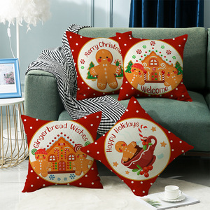 Nuovo per Amazon inverno natale pan di zenzero uomo stampato peluche cuscino decorativo per la casa divano cuscino all'ingrosso - Product Image 3