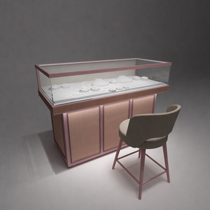 Vitrine de Luxe en Verre LED avec Acier Inoxydable, MDF, Verre Trempé et Aluminium pour l'Exposition en Magasin, Centre Commercial, Salle d'Exposition - Product Image 6
