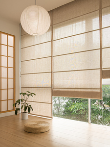 Nouveaux stores à enrouleur de style chinois, stores romains japonais, rideaux électriques intelligents à levage électrique, 100% polyester, isolation, <span class=keywords><strong>baie</strong></span> - Product Image 5