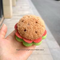 Breloques de sac en peluche mignonnes en forme de hamburger, porte-clés kawaii en forme de sandwich, pendentif esthétique en forme de gâteau, ornements créatifs pour sac à dos de couple, cadeau