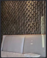 Panneau mural en pierre culturelle légère en PU à motif plume, brique décorative tridimensionnelle tendance pour restaurant