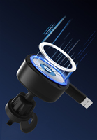 Nouveau support de montage d'évent de voiture pour téléphone portable 15W support de chargeur sans fil magnétique avec câble rétractable USB A USB C chargeur de voiture sans fil