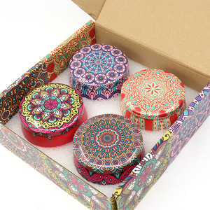 Bougies de soja rondes en étain de voyage en métal imprimées écologiques portables avec boîte personnalisée - Product Image 3