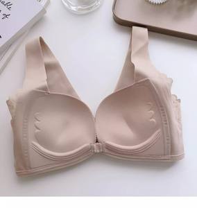 Sujetador de <span class=keywords><strong>chaleco</strong></span> sin costuras para <span class=keywords><strong>mujer</strong></span>, ajuste de hebilla frontal, Copas de explosión de realce de pecho pequeño, anillos de acero frontales transpirables sin logotipo - Product Image 4