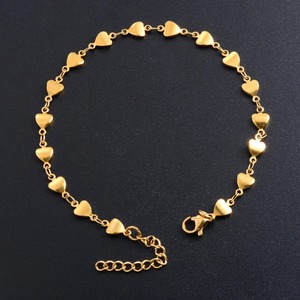 Pulsera de Cadena Delicada con Corazón de Acero Inoxidable para Mujer, Tobillera Ajustable, Gargantilla Chapada en Oro de 18K, Joyería para Mujer y Niña - Product Image 6