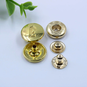 Tùy Chỉnh Chữ Biểu Tượng E Bạc Vàng Mùa Xuân Kim Loại Snap Nút Quần Áo Xuống Áo Khoác Báo Chí Fastener Cho Phụ Kiện May Mặc - Product Image 6