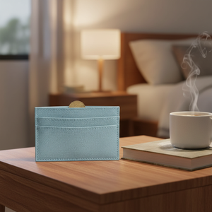 ארנק קטן מינימליסטי מעור PU עם לוגו בהתאמה אישית, מחזיק כרטיסים לגברים לשימוש עסקי - Product Image 2