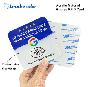 <span class=keywords><strong>Carte</strong></span> NFC RFID programmable <span class=keywords><strong>en</strong></span> acrylique imperméable avec impression personnalisée pour avis Google, 13,56 MHz, pour outil d'évaluation des magasins - Product Image 1