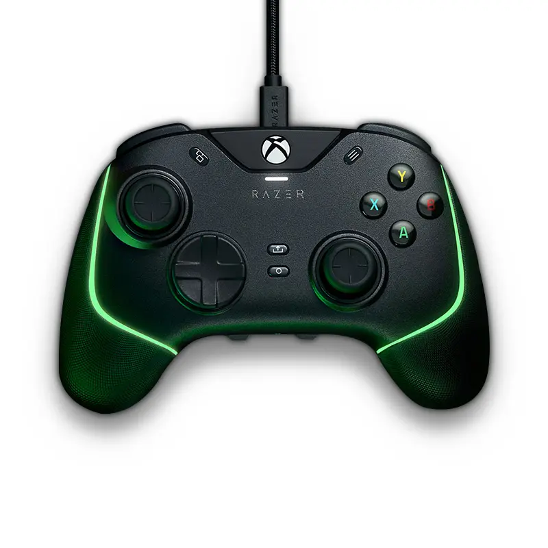 Controle de jogos razer wolverine v2 chroma, joystick removível de pc x box, botões e gatilhos