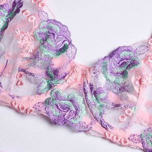 Ropa interior erótica con flor rosa para mujer, lencería Sexy con bordado para <span class=keywords><strong>chica</strong></span> <span class=keywords><strong>de</strong></span> <span class=keywords><strong>la</strong></span> escuela, promoción - Product Image 5