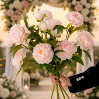 Pivoine en Soie Réaliste en Gros, 75 cm, 3 Têtes, Fleurs Artificielles Parfumées Faites à la Main, Écologiques, Luxe pour Mariage, Pâques, Fête des Mères