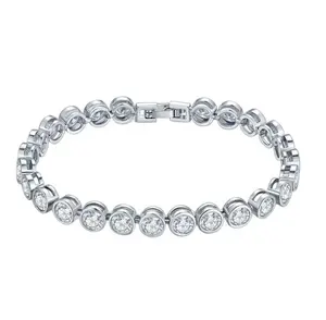 Best selling jewelry hand make Imported Austrian crystal custom platinum tennis bracelet