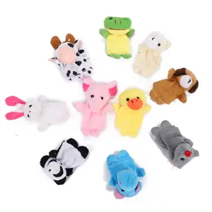 Children Baby Cartoon Hand Puppet Mini Doll Finger Puppet Story Early Educational Soothing 10pcs/Set Plush Toy