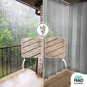 Grey HDPE Eyelet Outdoor Curtains 150 GSM with Modern Shade Protection Weather Resistant Fabric and Elegant Outdoor Living Style - Product Image 6