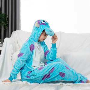 Pijama de una pieza de animales de dibujos animados para adultos, ropa de casa de franela Sullivan para niños, hombres y mujeres - Product Image 4