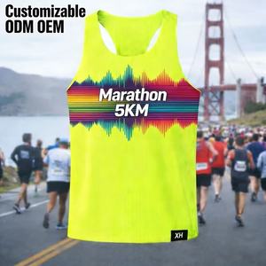 Camiseta Deportiva Unisex Personalizada para Maratón, Transpirable, 100% Poliéster, Anti-UV, para Verano, con Logotipo Personalizado Impreso - Product Image 1
