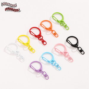 Porte-clés en alliage de zinc NANTONG avec anneau en D, peinture au four, accessoires de bijoux DIY faits à la main - Product Image 1