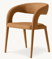 Chaise de salle à manger couleur personnalisable mobilier fauteuil de salle à manger en cuir Barrelback ouvert