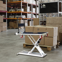 Chariot de levage hydraulique portable pliant de 300kg Chargement de manutention à bord électrique et élévateur à ciseaux de marchandises Voiture à plat