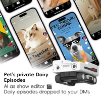 Caméra pour animaux de compagnie PICKFUN AI avec rapports quotidiens automatiques sur les animaux de compagnie et vlogging autom