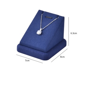 Custom Luxury Microfiber Velvet Jewelry Display Stand Pop Jewelry Counter Showcase with Bust Tray Set Shop Logo Accessory - Product Image 6