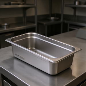 Vevor - Olla de vapor de 1/3 de tamaño, 4 pulgadas de profundidad, antideslizante, de acero inoxidable, para catering - Product Image 2