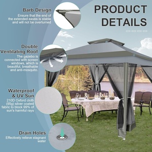 Gazebo de jardin <span class=keywords><strong>12x12</strong></span>, tente pliante avec moustiquaire et sacs de sable en solde - Product Image 6