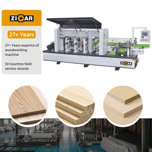 ZICAR Fully Automatic Woodworking Pvc Mdf Semi Automatic Wood Plates Edge Banding Machine For Wood Working