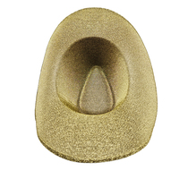 Chapeau de cowboy à paillettes dorées pour femmes et hommes, chapeau de cowgirl scintillant, chapeau de rodeo brillant pour fête, boîte de nuit, festival, disco, costume