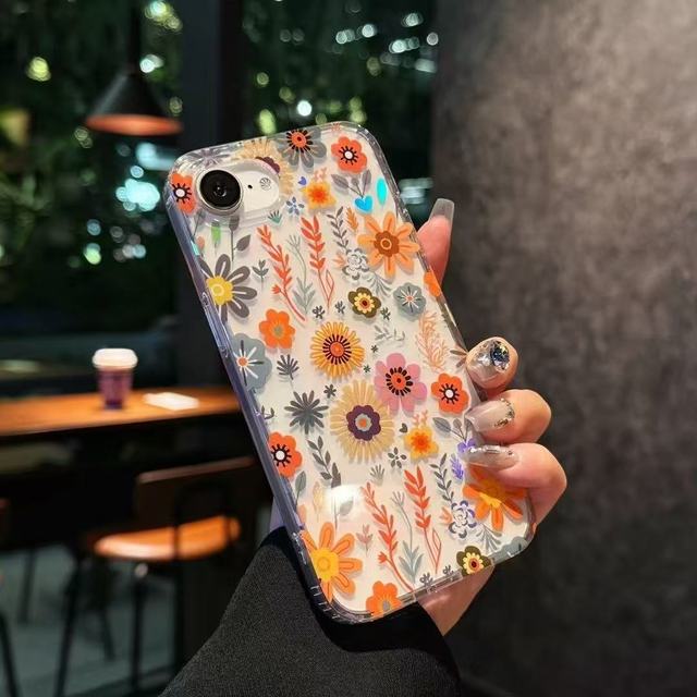 Garden Flower IMD Laser Mobile Phone TPU Case for iPhone 16E for iphone SE4 for iphone 16 pro max for samsung models