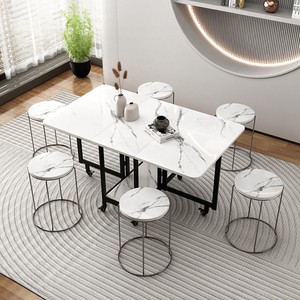 Foldable Rectangular <b>Dining</b> <b>Table</b> Solid Wood Multi Functional Small Home Apartment Use - Product Image 4