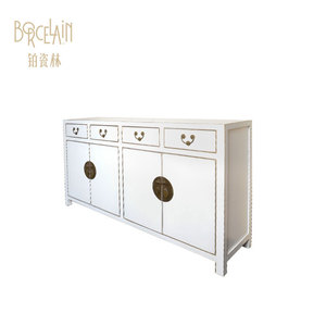 Modern <strong>White</strong> <strong>Storage</strong> <strong>Cabinet</strong> with Panel Design for Living Room and Bedroom Antique Solid Wood Home Furniture with Drawers - Product Image 4