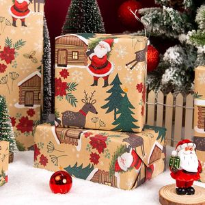 MAYPLUSS Christmas <b>Wrapping</b> <b>Paper</b> Roll 17in X 33ft Kraft Recyclable Santa Claus Tree Design Gift Wrap - Product Image 3