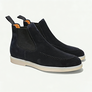 Mocassins classiques pour hommes, en cuir véritable et daim, de haute qualité, à bout rond, pour toutes les saisons - Product Image 4