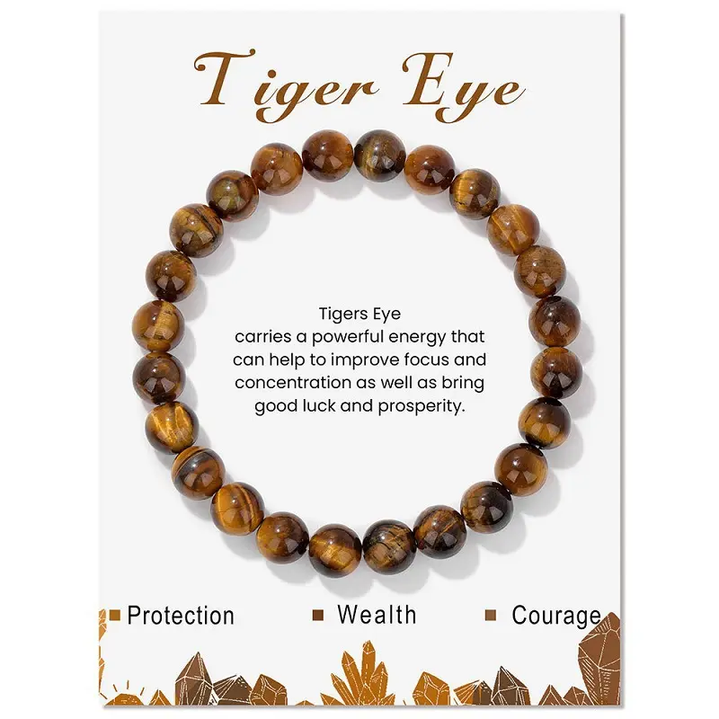 Bracelet de perles de rocaille yeux de tigre de 8mm pierres de guérison et bracelets de cristaux bijoux bracelets perlés pour hommes accessoires pour hommes