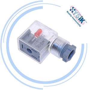 Connecteur de vanne solénoïde transparente 24VDC DIN43650 A, fiche 18mm avec indicateur d'état de fonctionnement LED, lampes rouges - Product Image 6