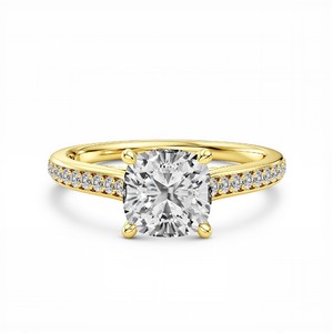 Bague en diamant de laboratoire de qualité supérieure, taille coussin, clarté VVS-VS, couleur EF, en argent sterling 925, or 10KT, 14KT, 18KT, bijoux fins - Product Image 5