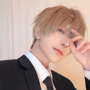 วิกผมมนุษย์ ทรงสั้นตรง ตัดผมยาวหน้าม้า ใยทนความร้อนสูง ไม่ต้องใช้กาว ความหนาแน่น 150% สำหรับครอสเดรสเซอร์ อนิเมะ - Product Image 2