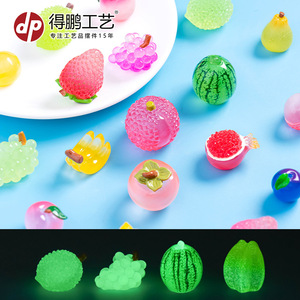 ดีพี คราฟท์เรซิ่นเครื่องประดับผลไม้ ของตกแต่งบ้านขนาดเล็กเหมือนจริง รูปทรงกลม วัสดุพลาสติกและเรซิ่น - Product Image 5