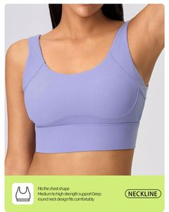 Soutien-gorge de <span class=keywords><strong>sport</strong></span> de yoga actif pour femmes vêtements de <span class=keywords><strong>sport</strong></span> de fitness en gros avec large bandoulière col rond haut grande taille disponible - Product Image 3