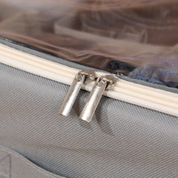 Boîte de rangement pliable pour chaussures avec couvercle transparent à fermeture éclair et séparateurs, grande capacité, organiseur de chaussures de sport avec poignées