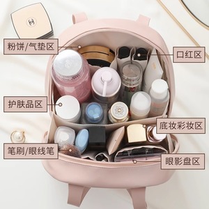 Lehuo Travel Women's <b>Large</b> Capacity Makeup <b>Bag</b> Solid Color Soft Handle <b>Cosmetic</b> Case for Skincare Travel Toiletries Handbag - Product Image 4