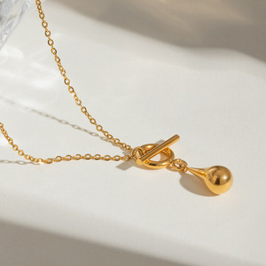 Collar con Colgante de Bola de Oro Yueli, Cadena Minimalista para Clavícula, Uso Diario para Mujer - Product Image 3