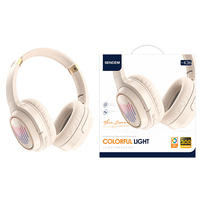 Headphone Nirkabel Over Ear 5.3 Lampu RGB Tujuh Warna 50 Jam Waktu Putar Bass Berat Headset untuk Ponsel K36