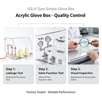 Boîte à gants sous vide en acrylique SAMYCS Laboratory GS-003-A avec matériau transparent et 2 gants en latex pour utilisation en laboratoire de chimie