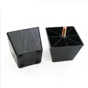 Pieds de meuble en plastique, pieds de canapé carrés, pieds de canapé noirs, pieds de meuble du milieu du siècle M8 pour canapé de table de <span class=keywords><strong>bureau</strong></span> - Product Image 1